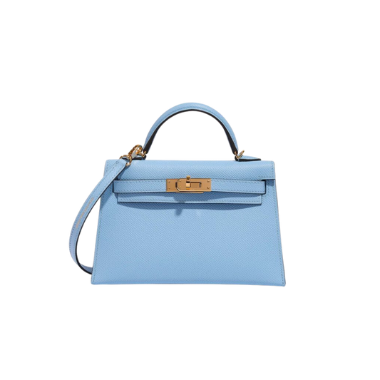 Hermes Kelly 20 Bleu Celeste Epsom Leather