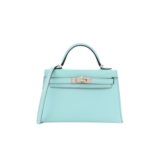 Hermes Kelly 20 Bleu Zephyr Epsom Leather