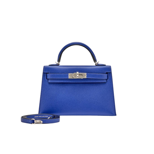 Hermes Kelly 20 Bleu Electrique Epsom Leather