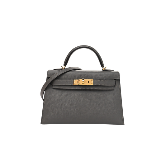 Hermes Kelly 20 Gris Meyer Epsom Leather