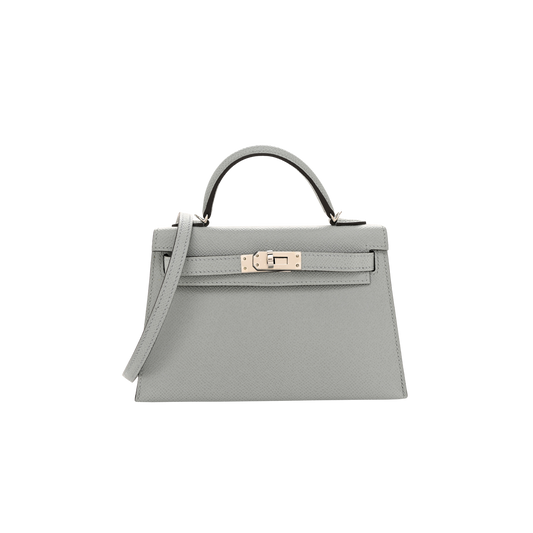 Hermes Kelly 20 Bleu Glacier Epsom Leather