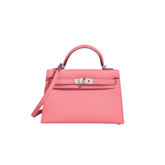 Hermes Kelly 20 Rose d'Ete Chevre Mysore Leather