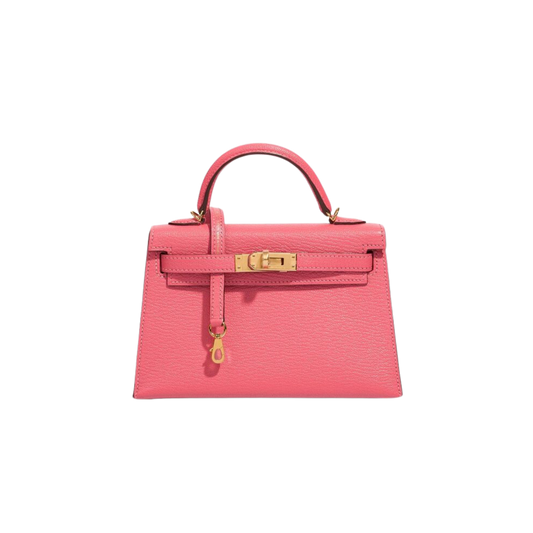 Hermes Kelly 20 Rose Azalee Chevre Mysore Leather