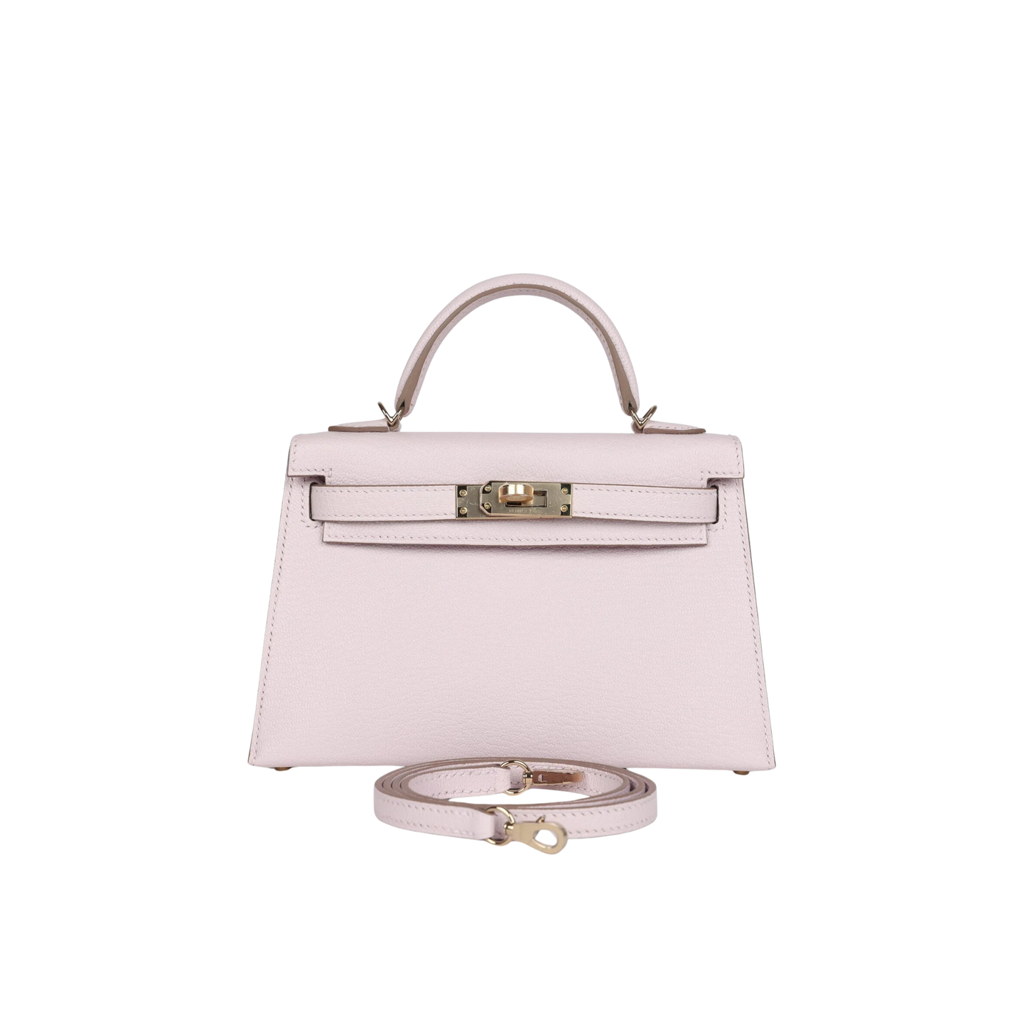 Hermes Kelly 20 Mauve Pale Chevre Mysore Leather