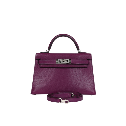Hermes Kelly 20 Anemone Chevre Mysore Leather