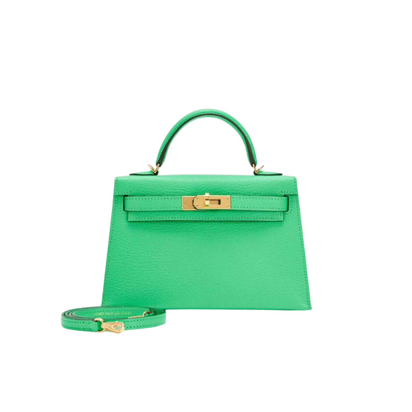 Hermes Kelly 20 Vert Comics Chevre Mysore Leather