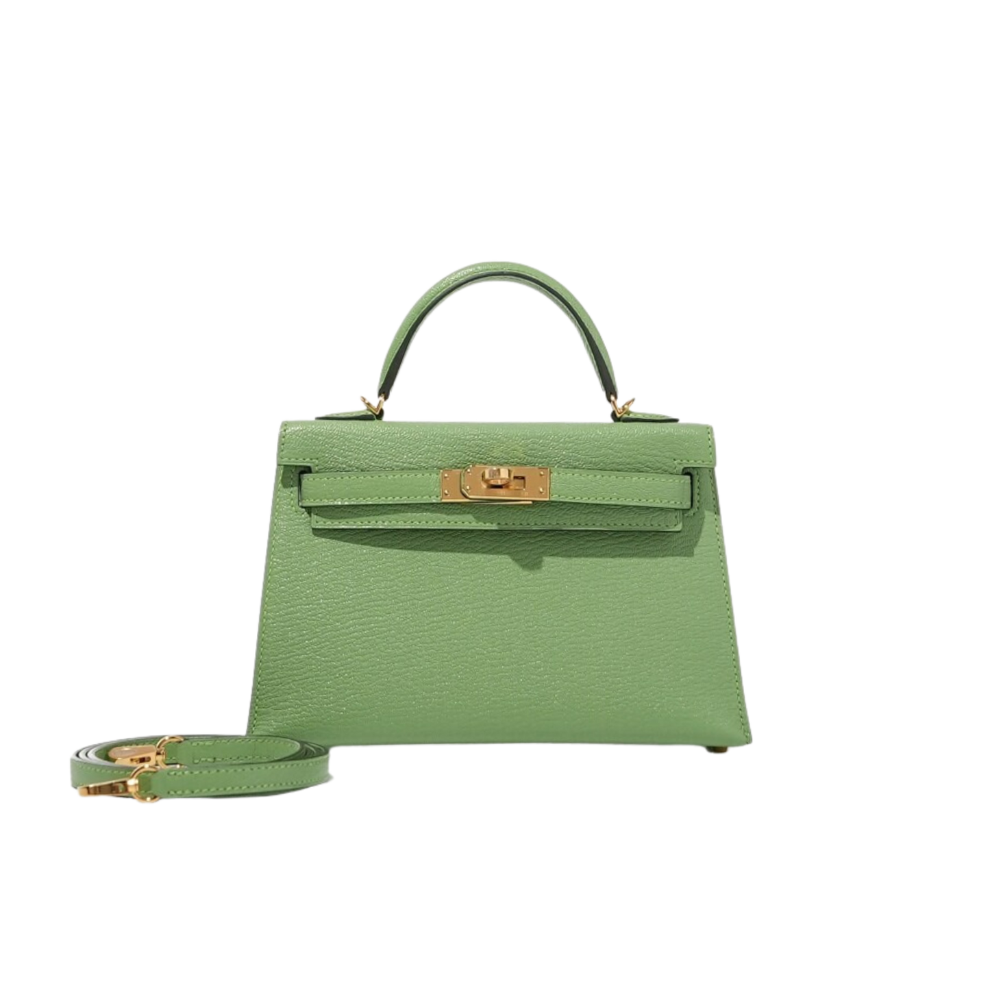 Hermes Kelly 20 Vert Criquet Chevre Mysore Leather