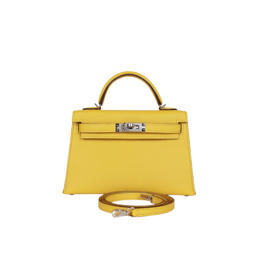 Hermes Kelly 20 Jaune de Naples Chevre Mysore Leather