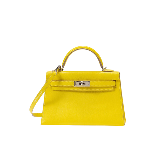 Hermes Kelly 20 Lime Chevre Mysore Leather