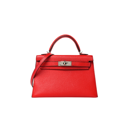 Hermes Kelly 20 Rouge de Coeur Chevre Mysore Leather