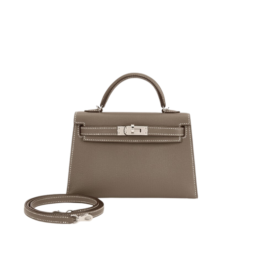Hermes Kelly 20 Etoupe Chevre Mysore Leather