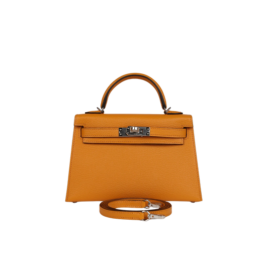 Hermes Kelly 20 Moutarde Chevre Mysore Leather