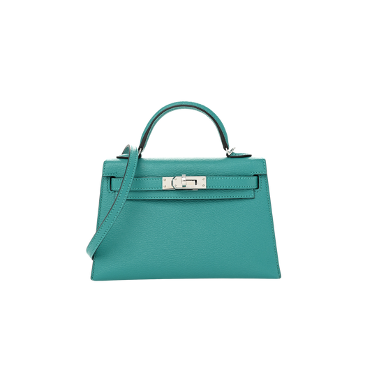 Hermes Kelly 20 Vert Verone Chevre Mysore Leather