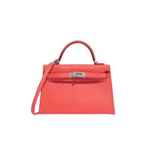 Hermes Kelly 20 Rose Texas Epsom Leather