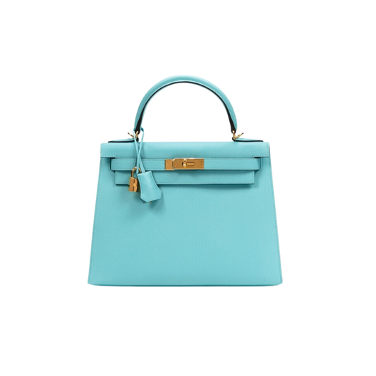 Hermes Kelly 25 Bleu Atoll Epsom Leather