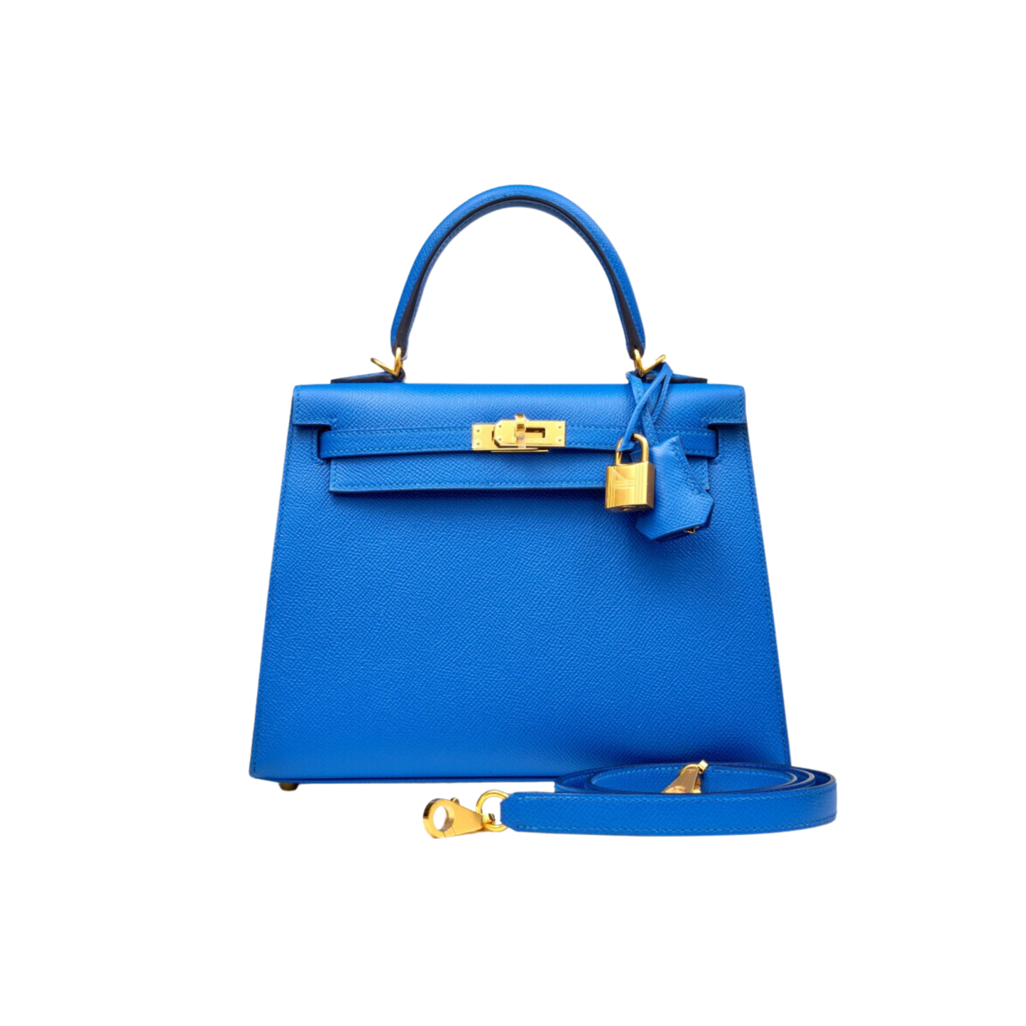 Hermes Kelly 25 Bleu France Epsom Leather