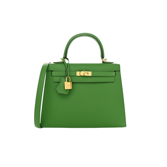 Hermes Kelly 25 Vert Yucca Epsom Leather