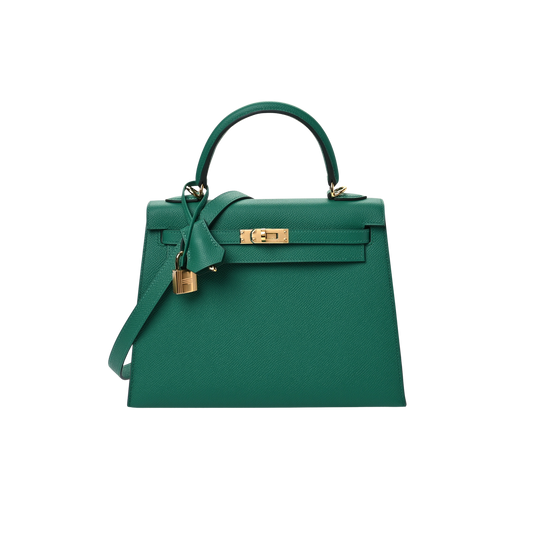Hermes Kelly 25 Vert Vertigo Epsom Leather