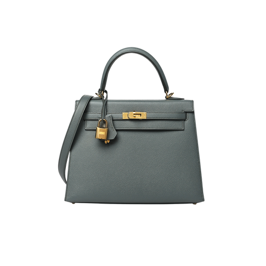 Hermes Kelly 25 Vert Amande Epsom Leather