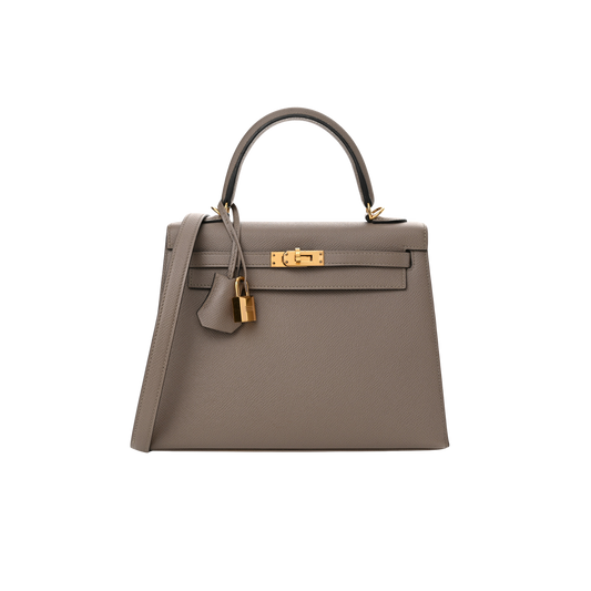 Hermes Kelly 25 Gris Asphalte Epsom Leather