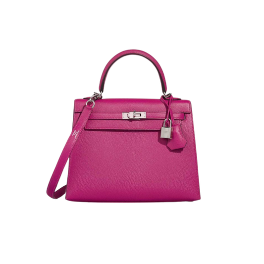 Hermes Kelly 25 Rose Pourpre Epsom Leather