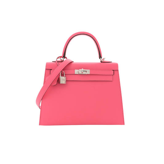 Hermes Kelly 25 Rose Azalee Epsom Leather