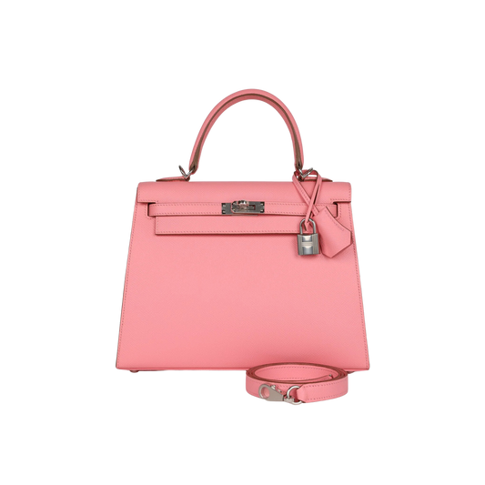 Hermes Kelly 25 Rose Confetti Epsom Leather