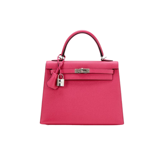 Hermes Kelly 25 Rose Mexico Epsom Leather