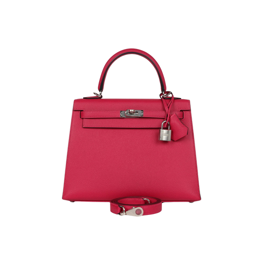 Hermes Kelly 25 Framboise Epsom Leather