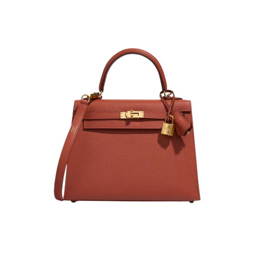 Hermes Kelly 25 Rouge Venitien Epsom Leather