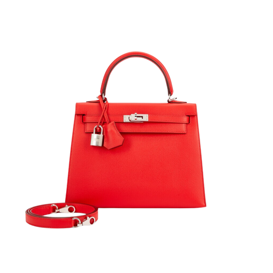 Hermes Kelly 25 Rouge de Coeur Epsom Leather