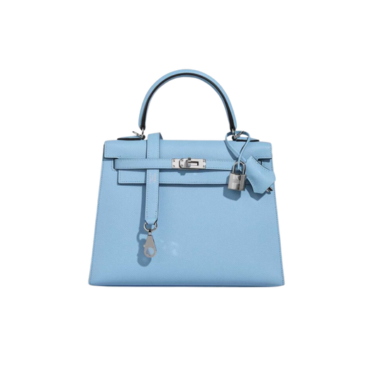 Hermes Kelly 25 Bleu Celeste Epsom Leather