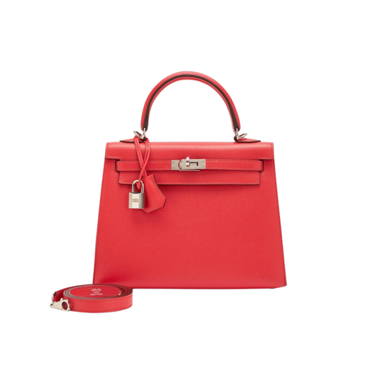 Hermes Kelly 25 Rouge Tomate Epsom Leather