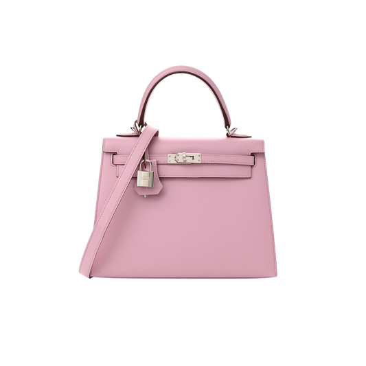 Hermes Kelly 25 Mauve Sylvestre Epsom Leather