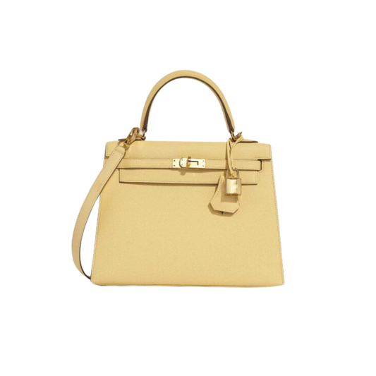 Hermes Kelly 25 Jaune Poussin Epsom Leather