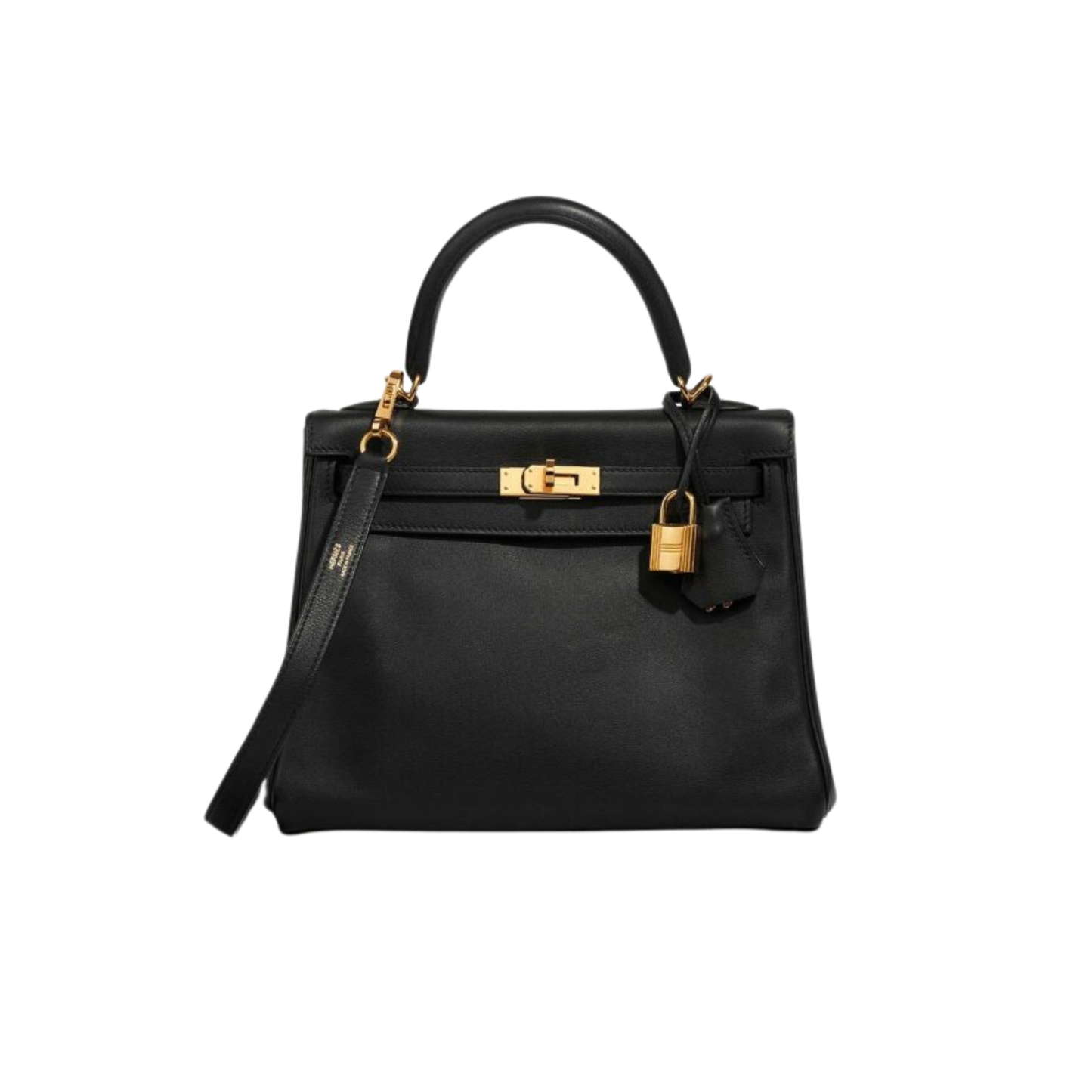 Hermes Kelly 25 Noir Swift Leather