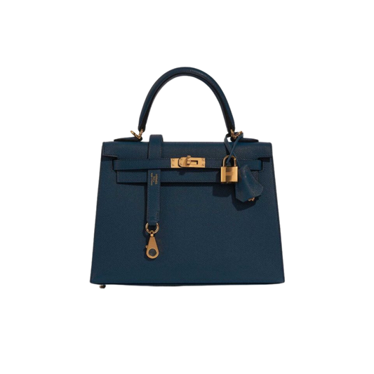 Hermes Kelly 25 Bleu de Prusse Epsom Leather