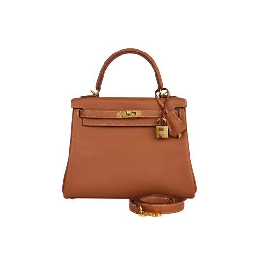 Hermes Kelly 25 Gold Swift Leather
