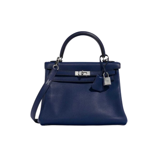 Hermes Kelly 25 Bleu Saphir Swift Leather