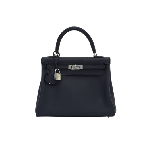 Hermes Kelly 25 Bleu Indigo Swift Leather