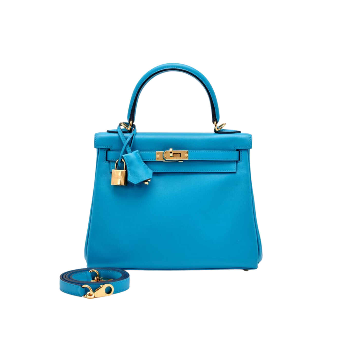 Hermes Kelly 25 Bleu Frida Swift Leather