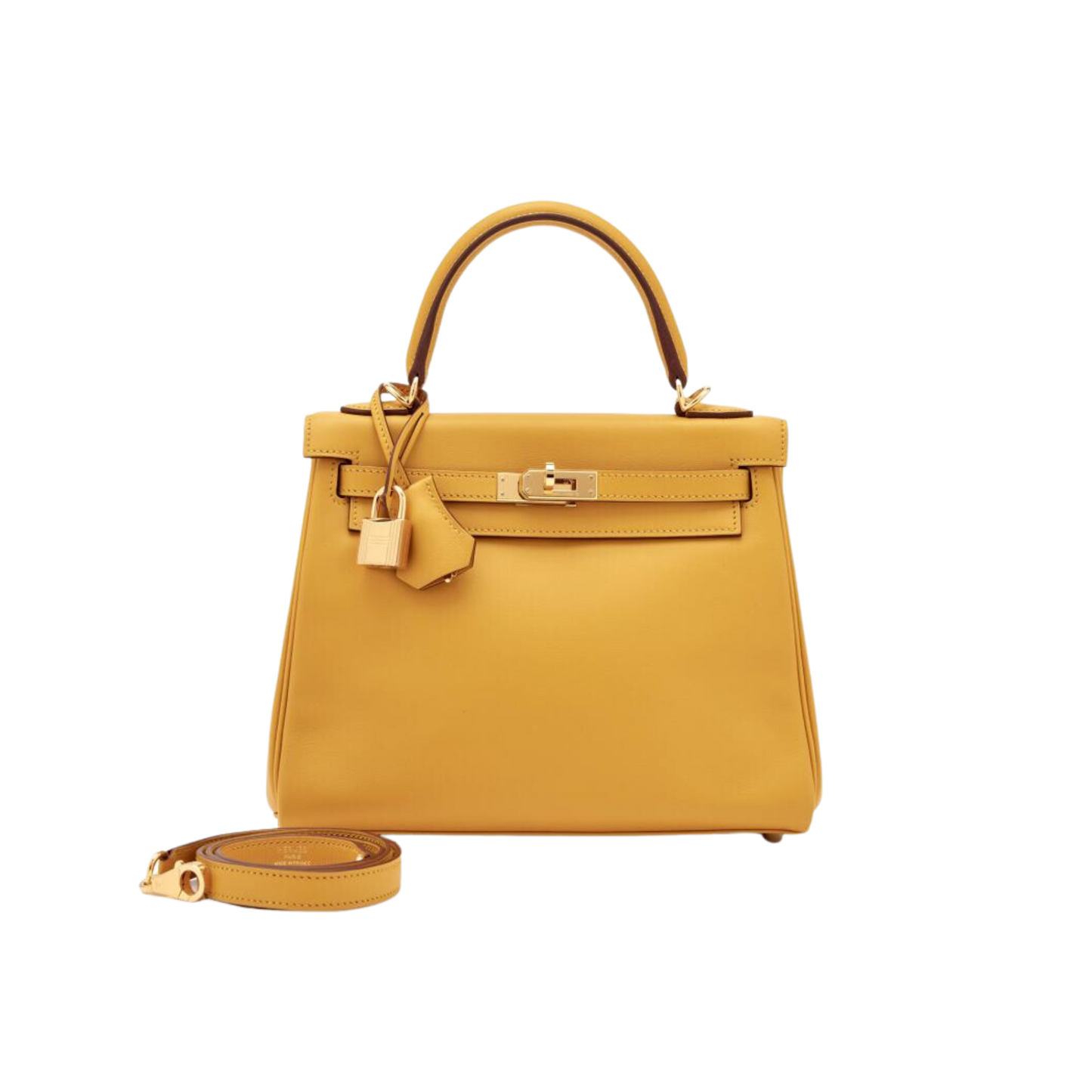 Hermes Kelly 25 Jaune Ambre Swift Leather