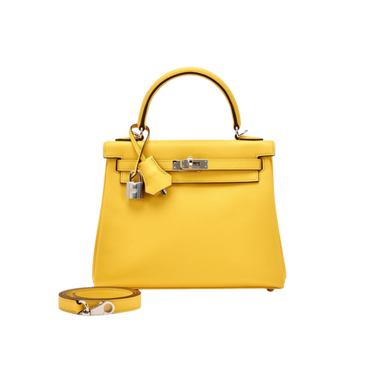 Hermes Kelly 25 Jaune de Naples Swift Leather