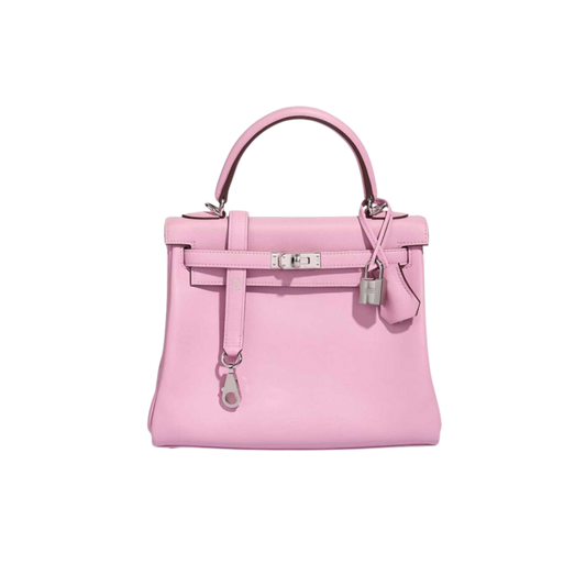 Hermes Kelly 25 Mauve Sylvestre Swift Leather