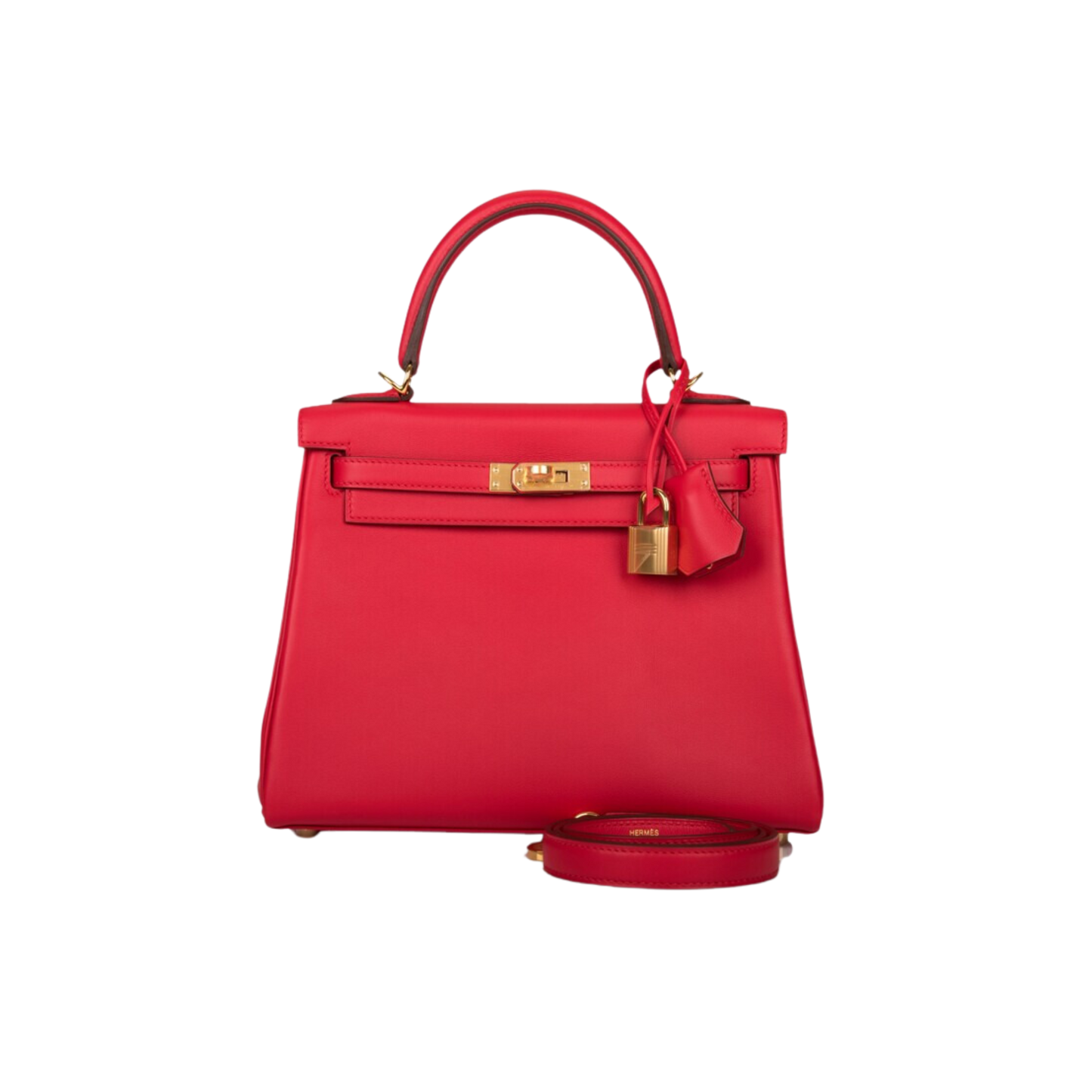 Hermes Kelly 25 Rouge de Coeur Swift Leather