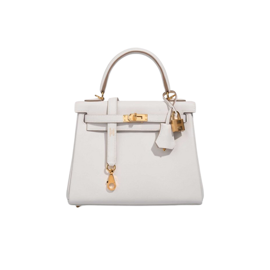 Hermes Kelly 25 Gris Pale Swift Leather