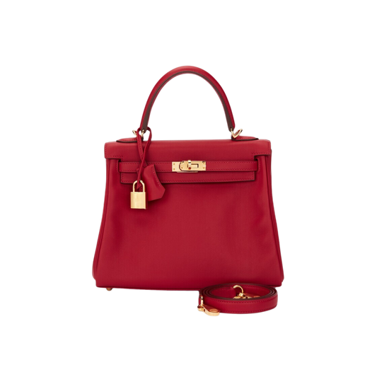 Hermes Kelly 25 Rouge Casaque Swift Leather