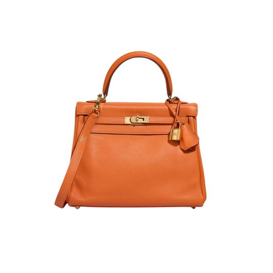 Hermes Kelly 25 Orange H Swift Leather