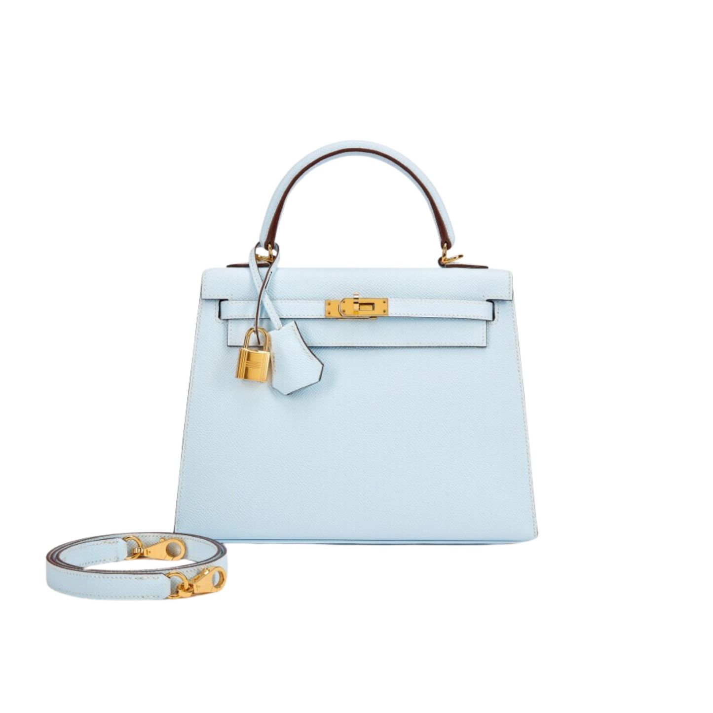 Hermes Kelly 25 Bleu Brume Epsom Leather