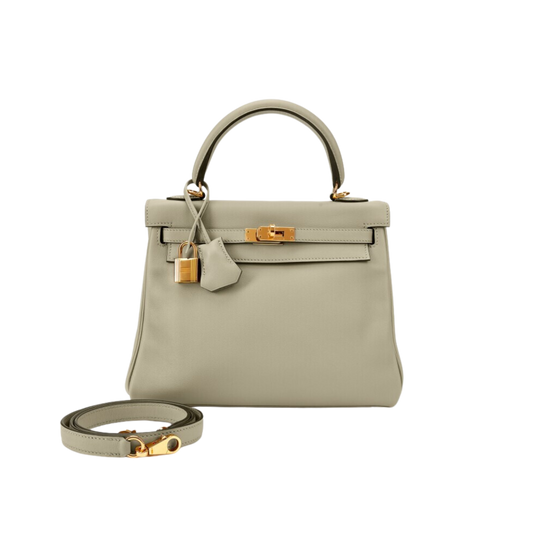 Hermes Kelly 25 Sauge Swift Leather